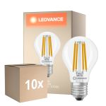 Confezione Multipack 10x Ledvance Classic LED E27 Pera Filamento Chiara 11W 1521lm - 827 Bianco Molto Caldo | Sostitutiva 100W