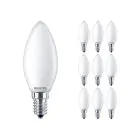 Confezione Multipack 10x Philips Corepro LED Candela E14 Ghiaccio 2.2W 250lm 827 Bianco Molto Caldo - Sostitutiva 25W