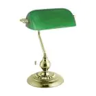 Eglo Lampada Da Tavolo Banker Acciaio Oro Verde | IP20 - Adatto per 1x E27 